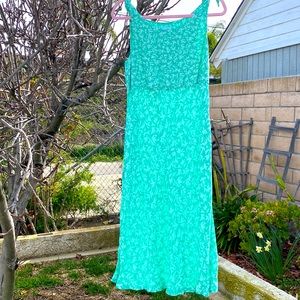 Ann Taylor Loft Green Floral Dress